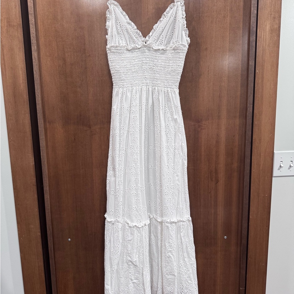 Hill House White Eyelet Maxi Dress